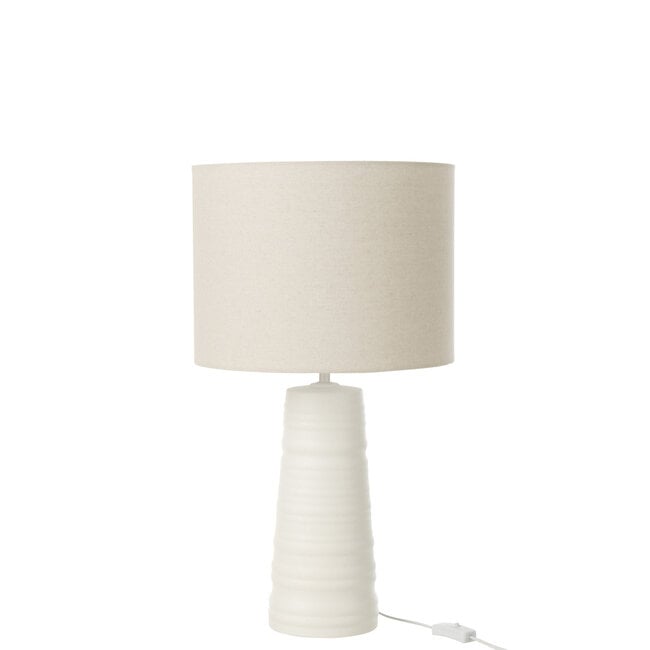 Tafellamp Keramiek Wit - Tafellamp - J-Line - livinglovely.nl