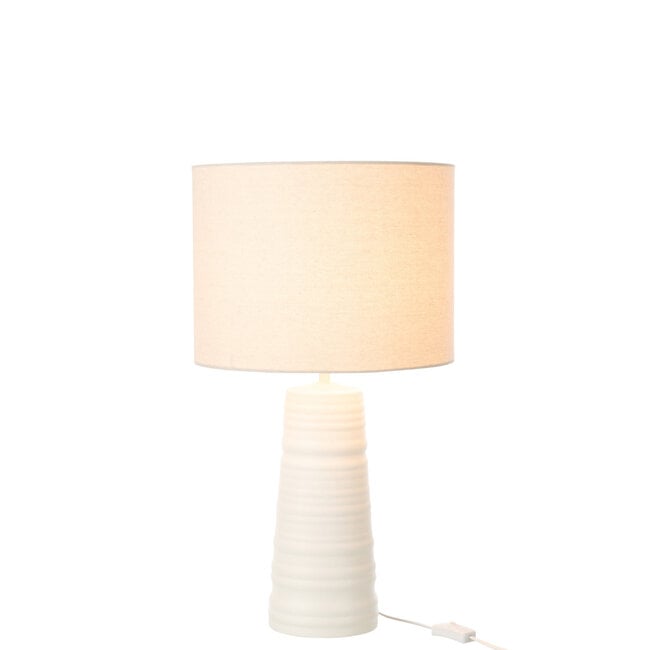 Tafellamp Keramiek Wit - Tafellamp - J-Line - livinglovely.nl