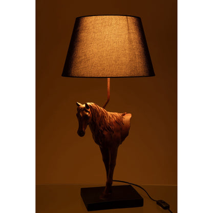 Tafellamp Paardenvoorkant Polyresin Donkerbruin J-Line