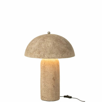 Tafellamp Paddenstoel Papier Mache Beige J-Line - Tafellamp - J-Line - livinglovely.nl