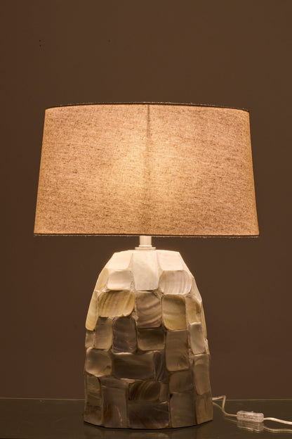 Tafellamp Pareleffect Schelp Gebroken Wit/Lichtbeige J-Line