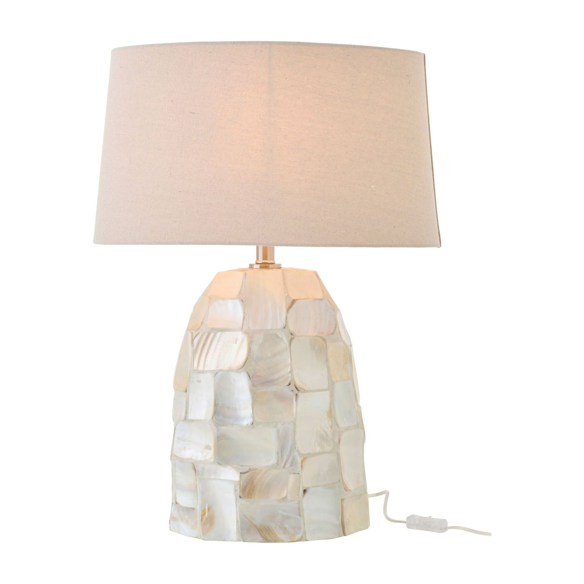 Tafellamp Pareleffect Schelp Gebroken Wit/Lichtbeige J-Line