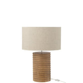 Tafellamp Schroefdraad Wijd Hout Naturel Grijs - Tafellamp - J-Line - livinglovely.nl