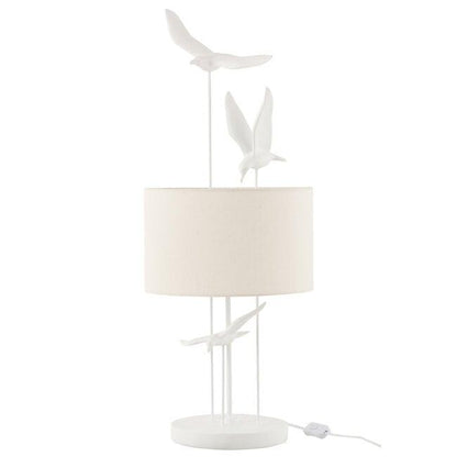 Tafellamp Vogels Poly Wit/Beige - Tafellamp - J-Line - livinglovely.nl