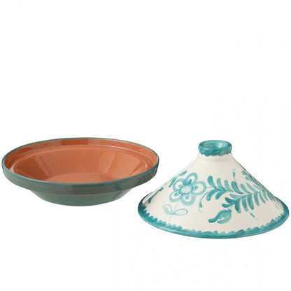 Tagine Granada Ceramic White/Aqua - Keukenaccessoire - J-Line - livinglovely.nl