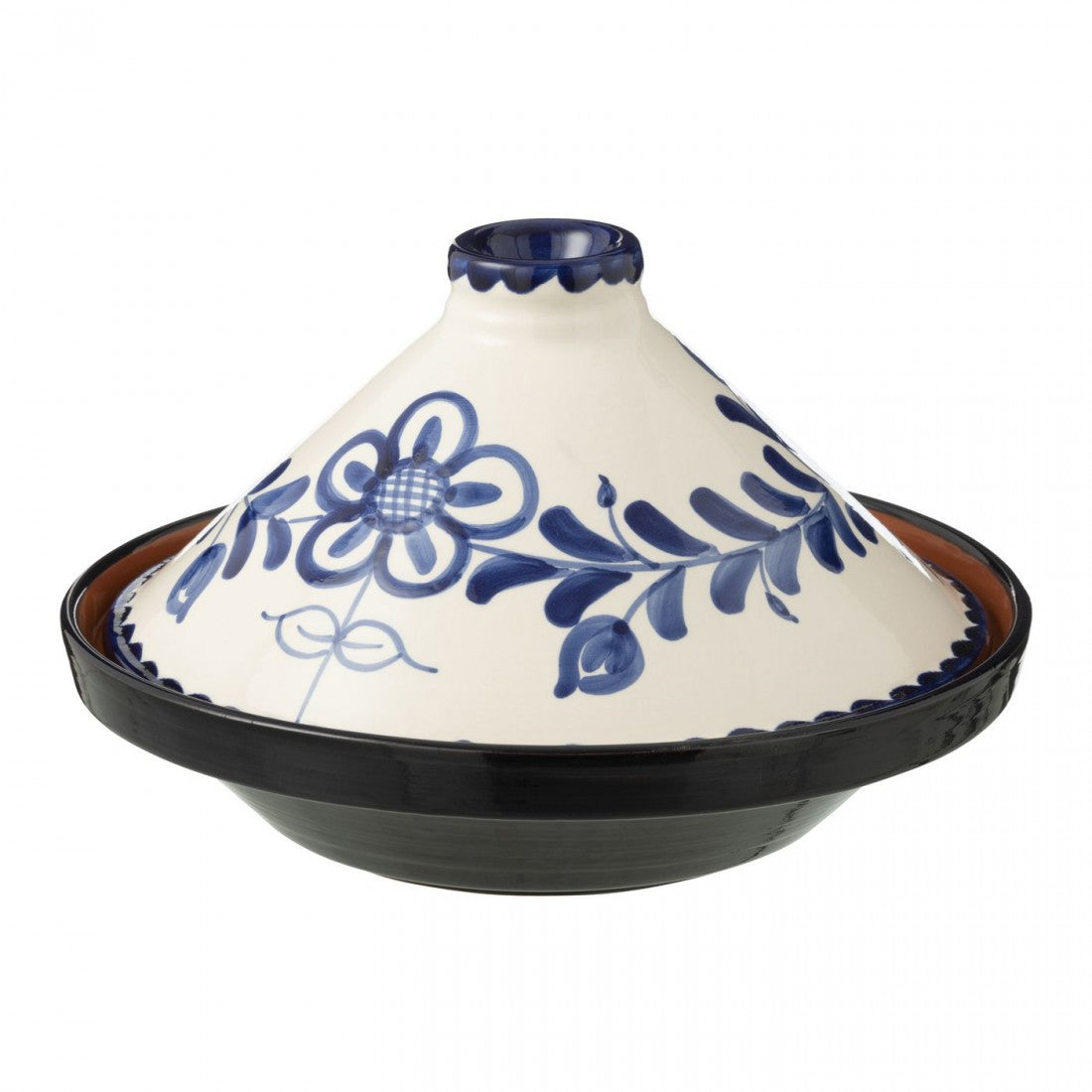 Tagine Granada Ceramic White/Cobalto Blue - Keukenaccessoire - J-Line - livinglovely.nl