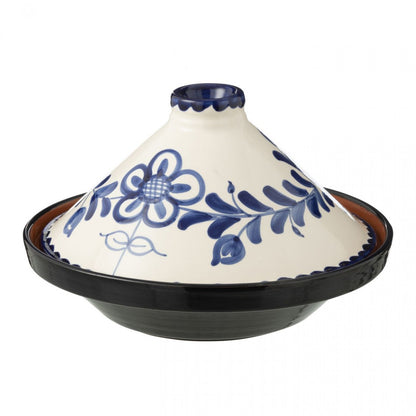 Tagine Granada Ceramic White/Cobalto Blue - Keukenaccessoire - J-Line - livinglovely.nl
