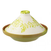 Tagine Granada Ceramic White/Green - Keukenaccessoire - J-Line - livinglovely.nl
