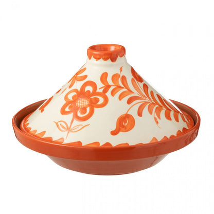 Tagine Granada Ceramic White/Orange - Keukenaccessoire - J-Line - livinglovely.nl