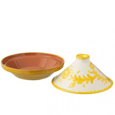 Tagine Granada Ceramic Wit/Geel - Keukenaccessoire - J-Line - livinglovely.nl