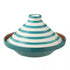 Tagine Granada Stripes Ceramic White/Aqua - Keukenaccessoire - J-Line - livinglovely.nl
