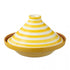 Tagine Granada Stripes Ceramic White/Yellow - Keukenaccessoire - J-Line - livinglovely.nl