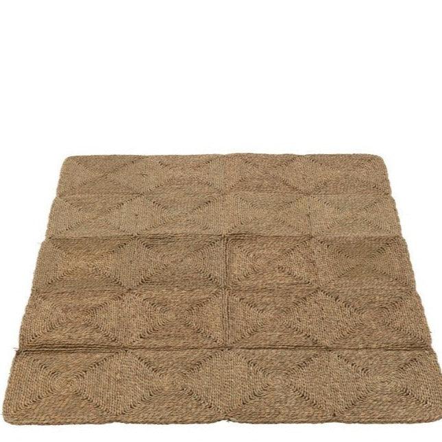 Tapijt Vierkanten Geweven Touw Plastiek Naturel - Buiten-divers - J-Line - livinglovely.nl