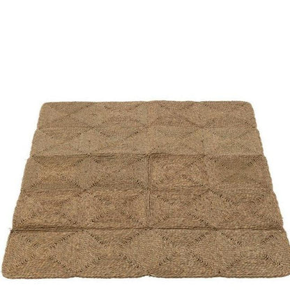 Tapijt Vierkanten Geweven Touw Plastiek Naturel - Buiten-divers - J-Line - livinglovely.nl