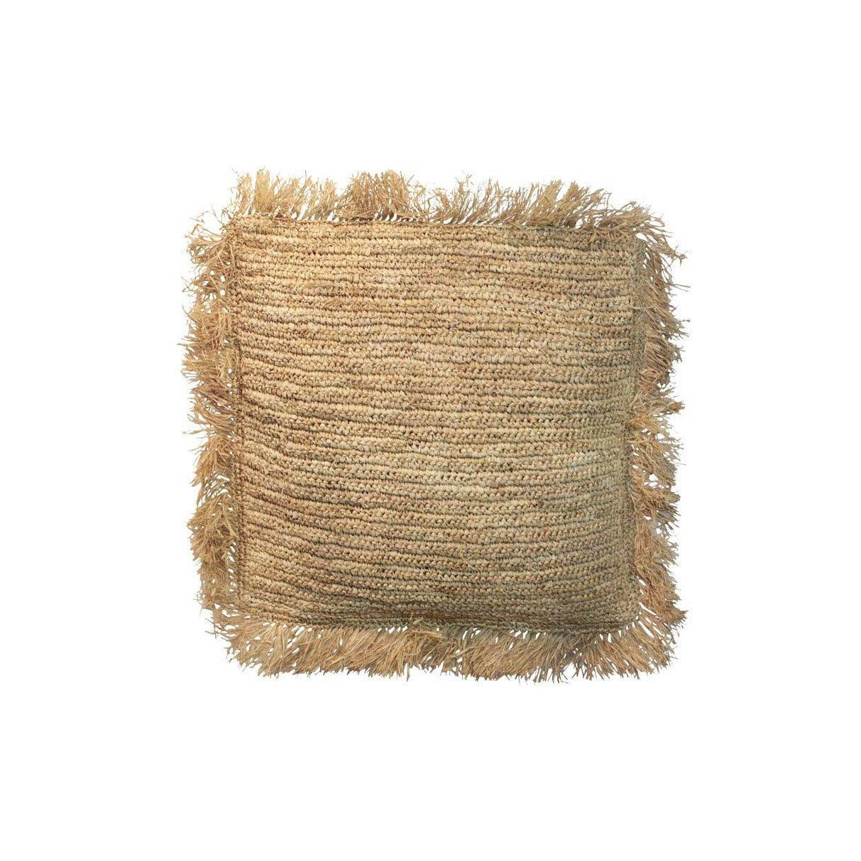 The Raffia Cushion Cover Square - Natural - 40x40 - Kussenhoes - Bazar Bizar - livinglovely.nl