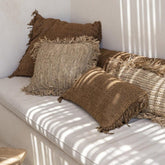 The Raffia Cushion Cover Square - Natural - 40x40 - Kussenhoes - Bazar Bizar - livinglovely.nl