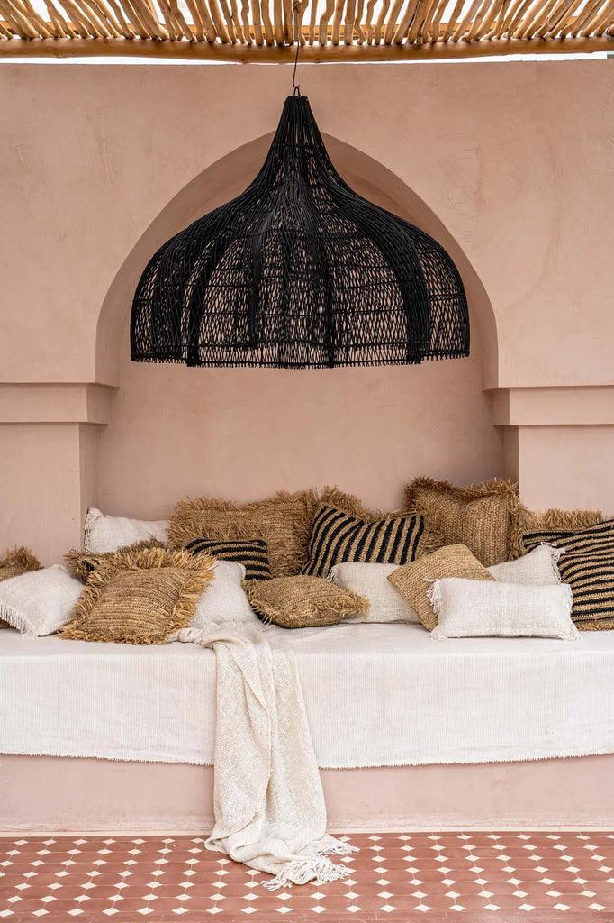 The Raffia Cushion Cover Square - Natural - 40x40 - Kussenhoes - Bazar Bizar - livinglovely.nl