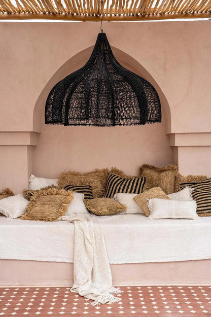 The Raffia Cushion Cover Square - Natural - 40x40 - Kussenhoes - Bazar Bizar - livinglovely.nl