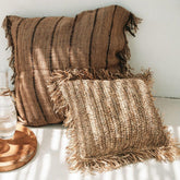 The Raffia Cushion Cover Square - Natural - 40x40 - Kussenhoes - Bazar Bizar - livinglovely.nl