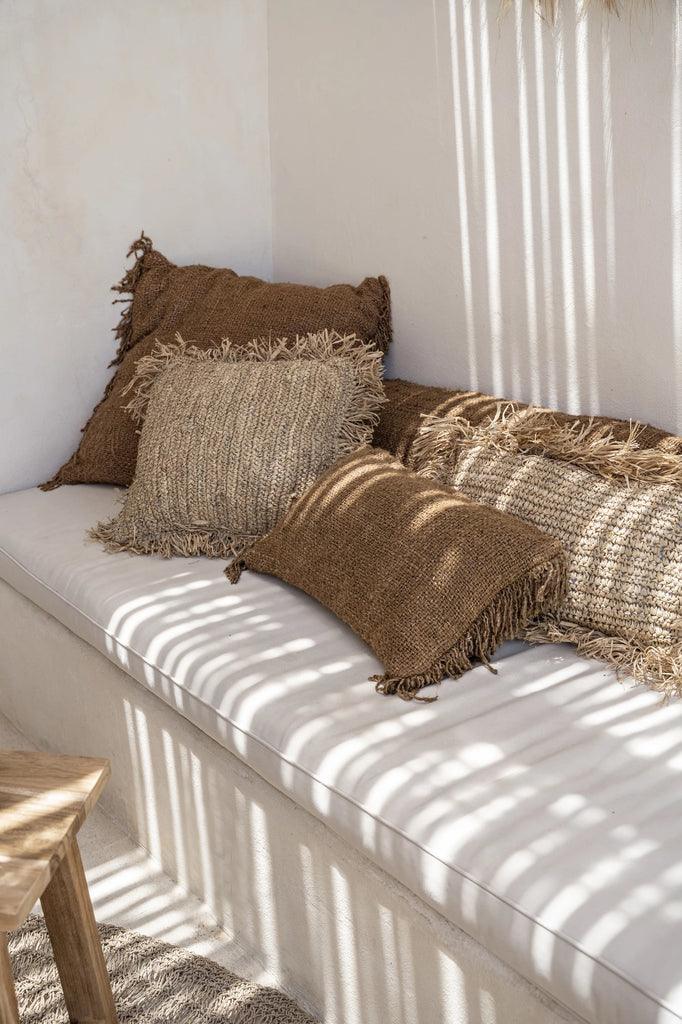 The Raffia Cushion Cover Square - Natural - 40x40 - Kussenhoes - Bazar Bizar - livinglovely.nl