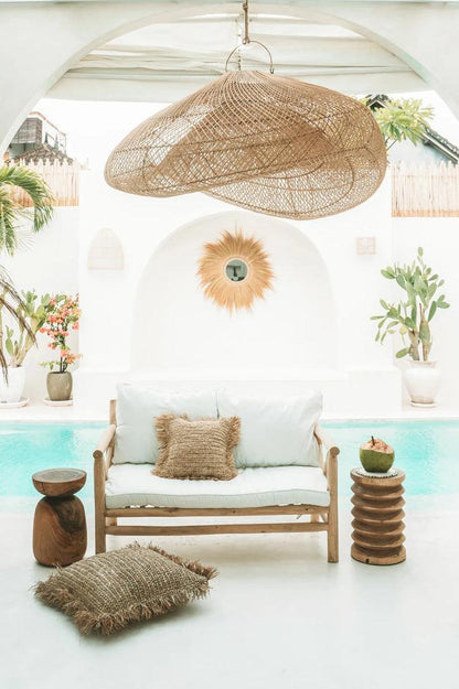 The Raffia Cushion Cover Square - Natural - 40x40 - Kussenhoes - Bazar Bizar - livinglovely.nl