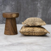 The Raffia Cushion Cover Square - Natural - 40x40 - Kussenhoes - Bazar Bizar - livinglovely.nl