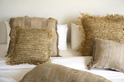 The Raffia Cushion Cover Square - Natural - 40x40 - Kussenhoes - Bazar Bizar - livinglovely.nl