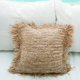 The Raffia Cushion Cover Square - Natural - 40x40 - Kussenhoes - Bazar Bizar - livinglovely.nl