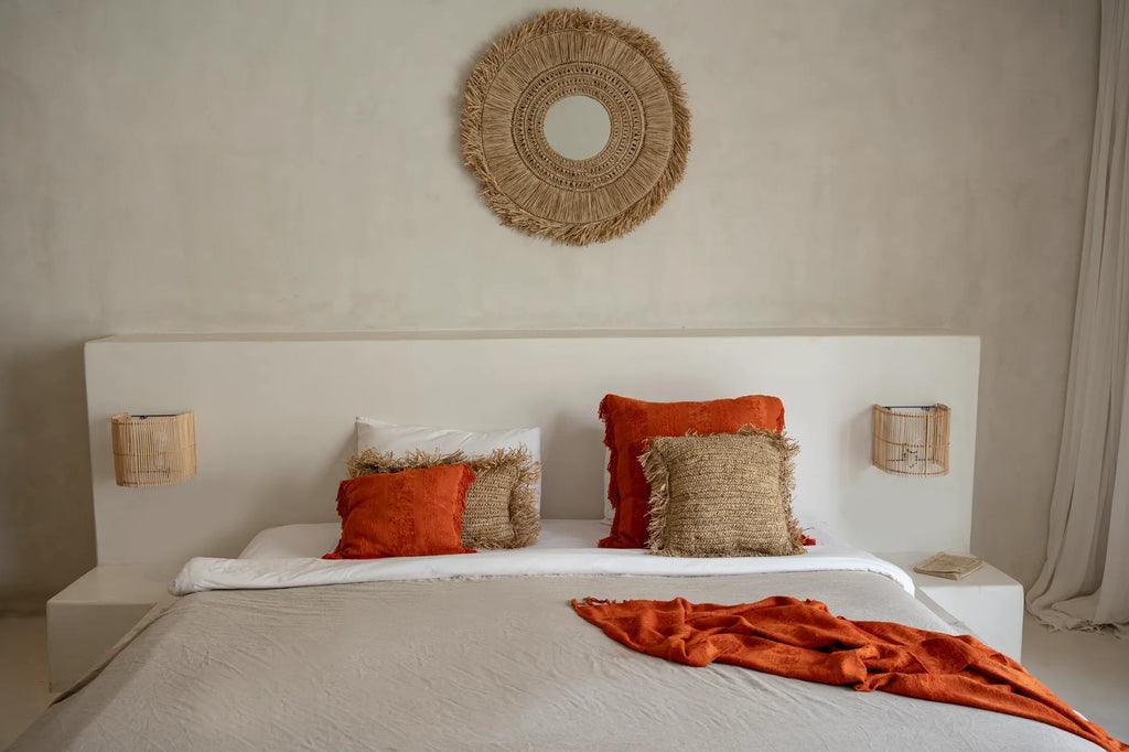 The Raffia Cushion Cover Square - Natural - 40x40 - Kussenhoes - Bazar Bizar - livinglovely.nl