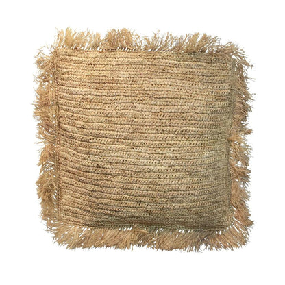 The Raffia Cushion Cover Square - Natural - 60x60 - Kussenhoes - Bazar Bizar - livinglovely.nl