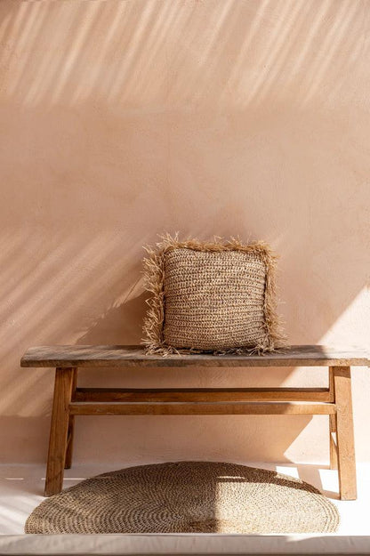 The Raffia Cushion Cover Square - Natural - 60x60 - Kussenhoes - Bazar Bizar - livinglovely.nl