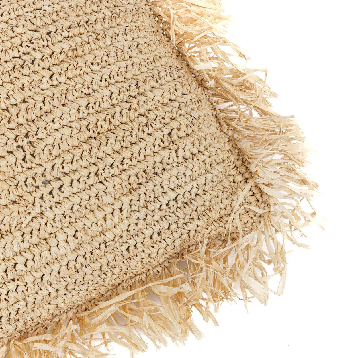 The Raffia Cushion Cover Square - Natural - 60x60 - Kussenhoes - Bazar Bizar - livinglovely.nl