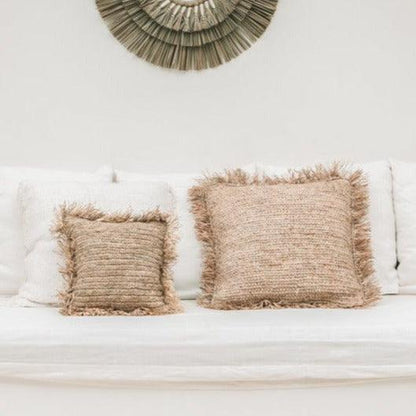 The Raffia Cushion Cover Square - Natural - 60x60 - Kussenhoes - Bazar Bizar - livinglovely.nl