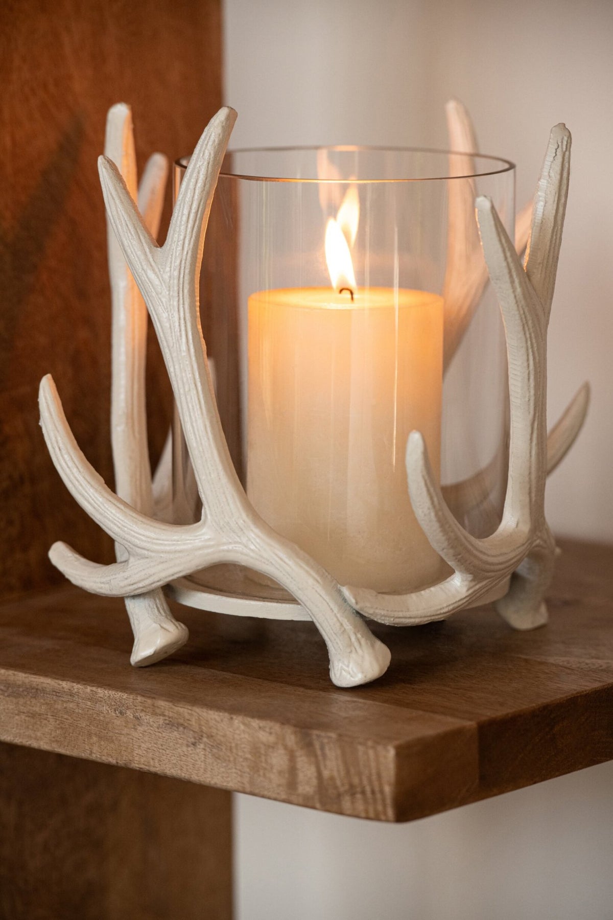 Theelichthouder Hert Aluminium Off-White J-Line