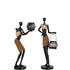 Theelichthouder Op Hoofd Van Figuur Etnisch Poly Bruin Set van 2 - Theelichthouder - J-Line - livinglovely.nl