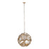 Thyro Antique Brass Glass Amber Ball Lamp 49x49x50cm PTMD - Hanglamp - PTMD - livinglovely.nl