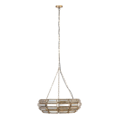 Thyro Antique Brass Glass Amber Donut Lamp - - PTMD - livinglovely.nl