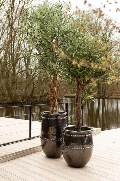 Tony Green Big Ceramic Jar Pot Round High PTMD - Pot - PTMD - livinglovely.nl