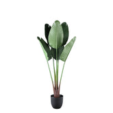 Tree Green Travellers Palm 6 Leaves In Plastic Pot 75x75x120cm PTMD - Kunstplant - PTMD - livinglovely.nl