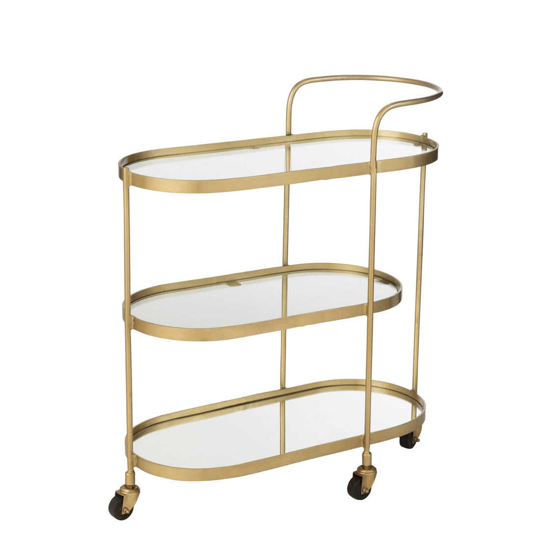Trolley Oval Metall/Spiegel Gold J-Line