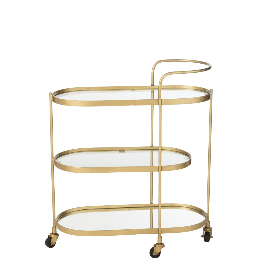 Trolley Oval Metall/Spiegel Gold J-Line