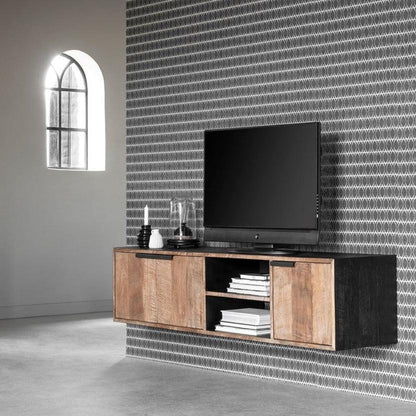 TV-meubel Cosmo Hangend van DTP Home, detail van de dunne metalen handgreep