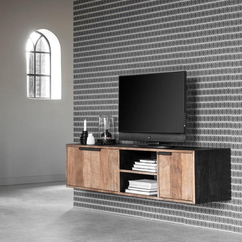 TV-meubel Cosmo Hangend Medium van DTP Home, zwart afgewerkte binnenzijde
