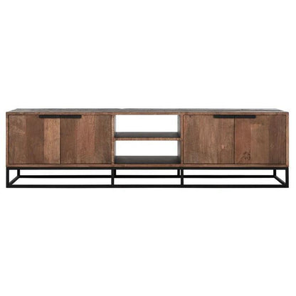TV-meubel Cosmo No.2 Large van DTP Home in gerecycled teakhout met zwart frame