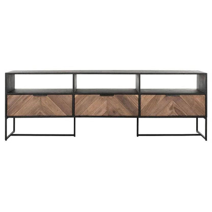 TV-meubel Criss Cross 180cm van DTP Home met visgraatpatroon op de ladefronten