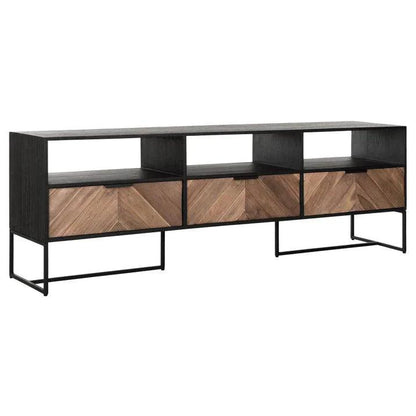 TV-meubel Criss Cross 180cm van DTP Home, detail van het visgraatpatroon