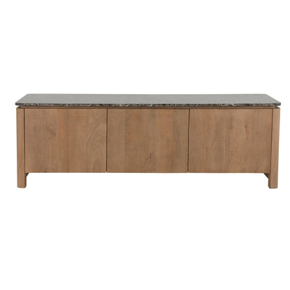 TV-meubel Dallas van Starfurn in naturel mangohout, 165 cm breed en 55 cm hoog