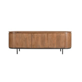 TV-meubel Noor van Livingfurn in mangohout Pecan, 170 cm breed met lattenfront