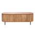 Tv Meubel Solana Naturel 165cm van Starfurn, mangohouten meubel met verticaal lattenpatroon, vooraanzicht