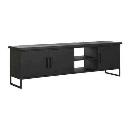TV-meubel Black Beam 180cm zwart teakhout zijaanzicht DTP Home